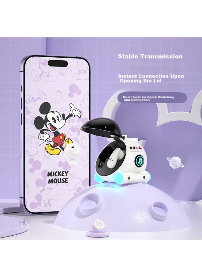 Disney Wireless Bluetooth Headphones, Long Battery Life, Stylish Creative Design For Women, Desktop Decoration, Birthday Gift, Suitable For Xiaomi, Apple, Huawei Mate70, Yc-01 Minnie Purple