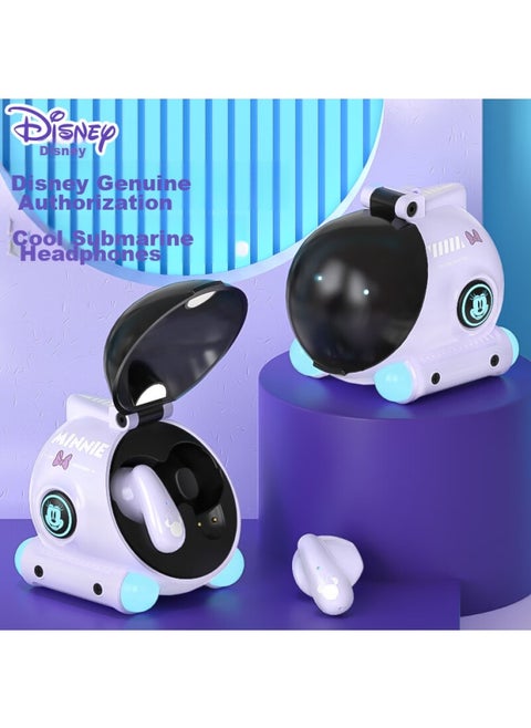 Disney Wireless Bluetooth Headphones, Long Battery Life, Stylish Creative Design For Women, Desktop Decoration, Birthday Gift, Suitable For Xiaomi, Apple, Huawei Mate70, Yc-01 Minnie Purple