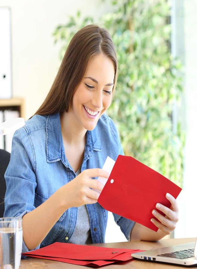 Teling 300 Pcs 6 x 9 Manilla Envelopes Clasp Kraft Catalog Envelope with Clasps Closure for Storing Mailing 28 lb Kraft Paper for Office Document Business School(Red) - Image 4