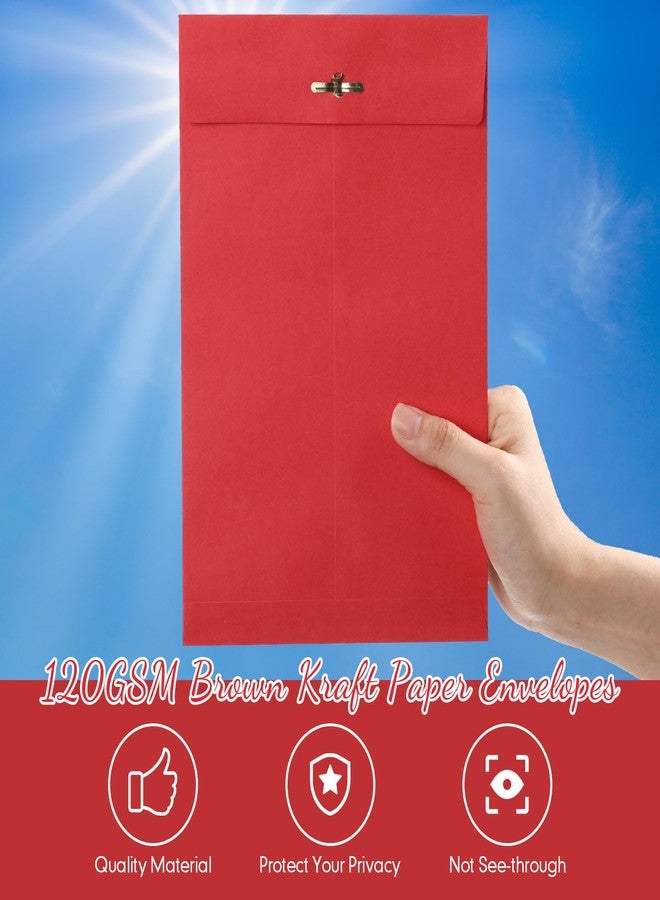 Teling 300 Pcs 6 x 9 Manilla Envelopes Clasp Kraft Catalog Envelope with Clasps Closure for Storing Mailing 28 lb Kraft Paper for Office Document Business School(Red) - Image 3