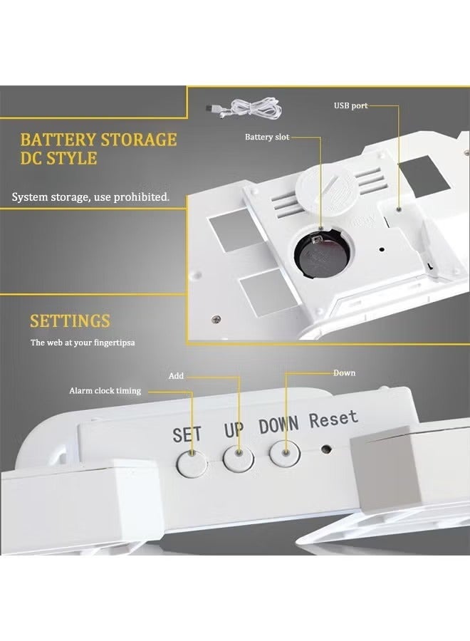 3D LED Digital Alarm Clock Wall Clock, Multifunctional Desk Clock, Electronic Clocks, Snooze Model, Temperature, Night Light Auto/Custom Brightness, 12H/24H Time Display, White, 24x9.4 cm - Image 4
