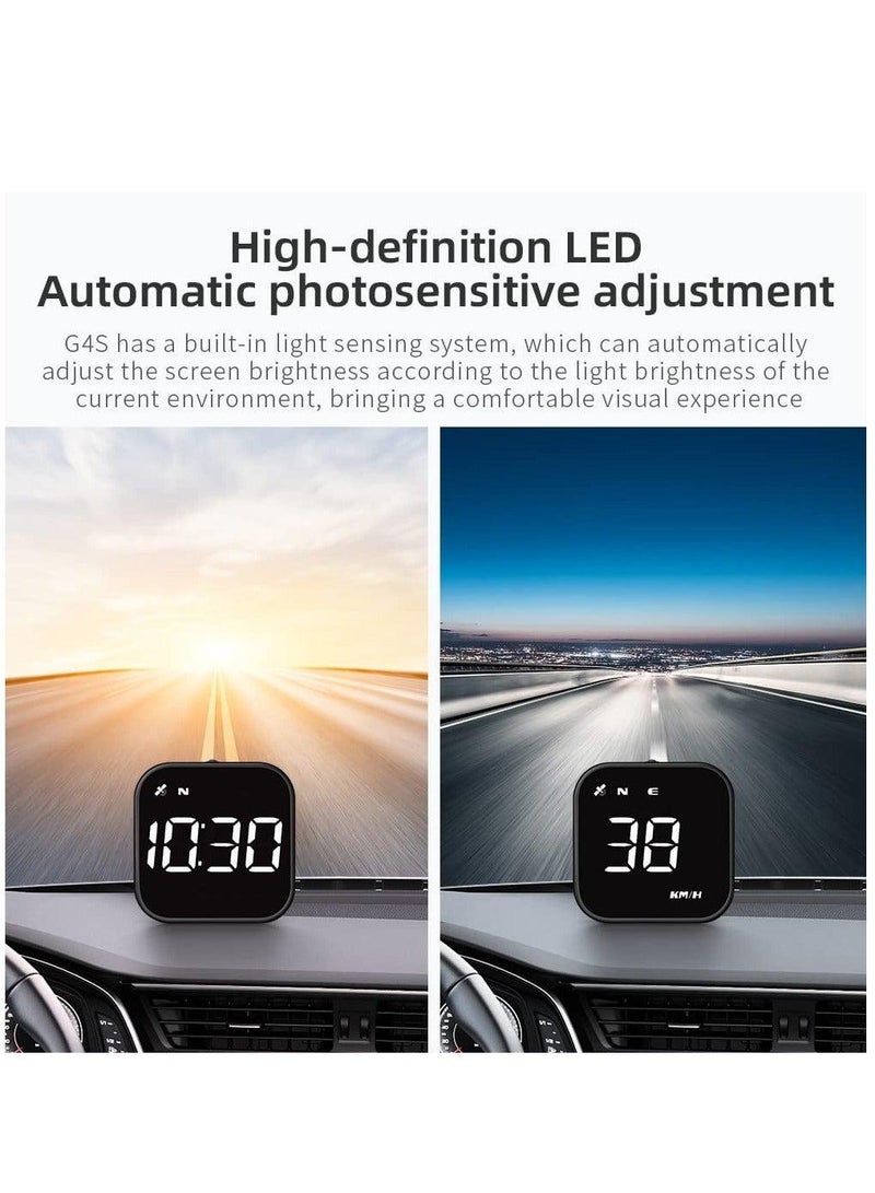HUD Digital GPS Speedometer, New HUD Car Head Up Display with Digital Speed in MPH KPH Universal Fatigue Driving Reminder Overspeed Alarm Trip Meter for All Vehicle White - Image 2