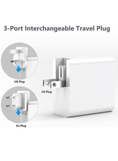 Generic Travel Adapter UK to EU US Plug Adaptor 42W USB C Fast Charger Universal 3-Ports Worldwide Multiport Wall Adapter for iPhone iPad Android Samsung  - Image 5