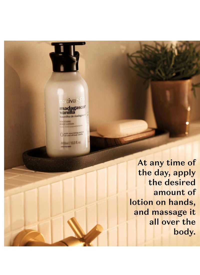 NATIVA SPA O BOTICÁRIO - Nativa SPA by O Boticário, Madagascar Vanilla Moisturizing Body Lotion, Fragranced Skin Moisturizer with Purified Quinoa Drops, 13.5 Ounce - Image 1