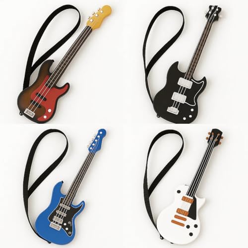 Lynkaye Miniature Guitar Model with Detachable Strap Decorative Plastic Model 4 Color Options Blue - Image 5