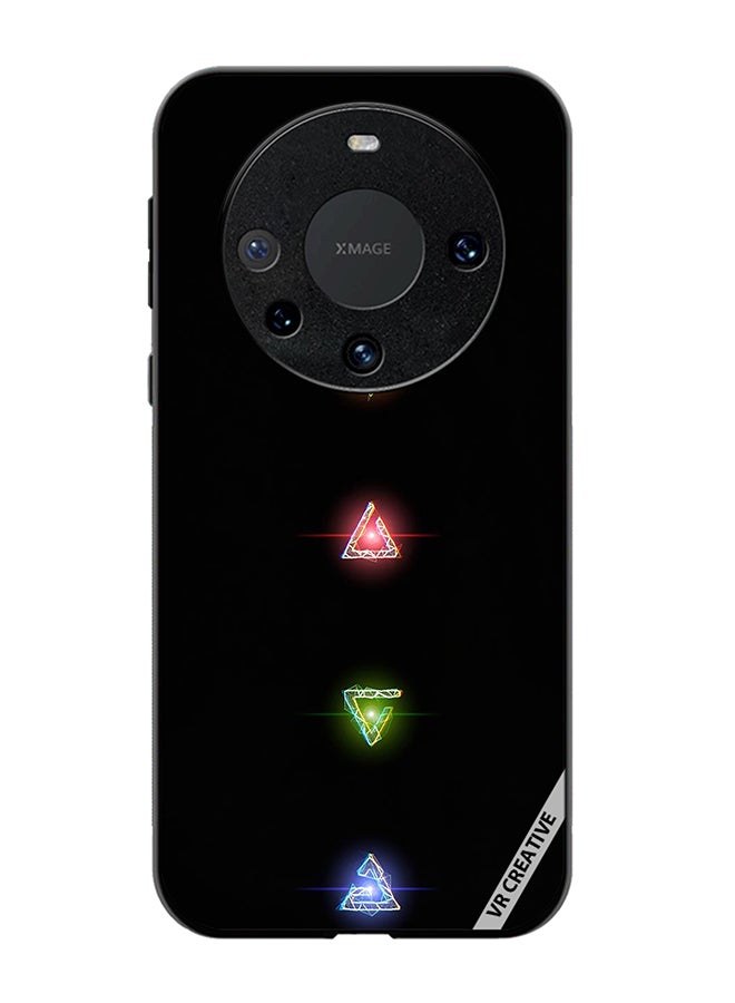 VR CREATIVE Protective Case Cover For Huawei Mate 60 Pro Plus Neon Lights Diamond Shapes Design Multicolour - Image 1