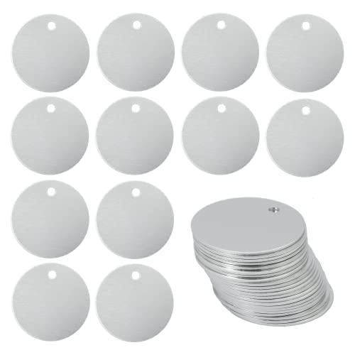 StayMax Round Aluminum Blank Tags Stamping Blanks Engraving Blanks 25 Pack Siver - Image 1