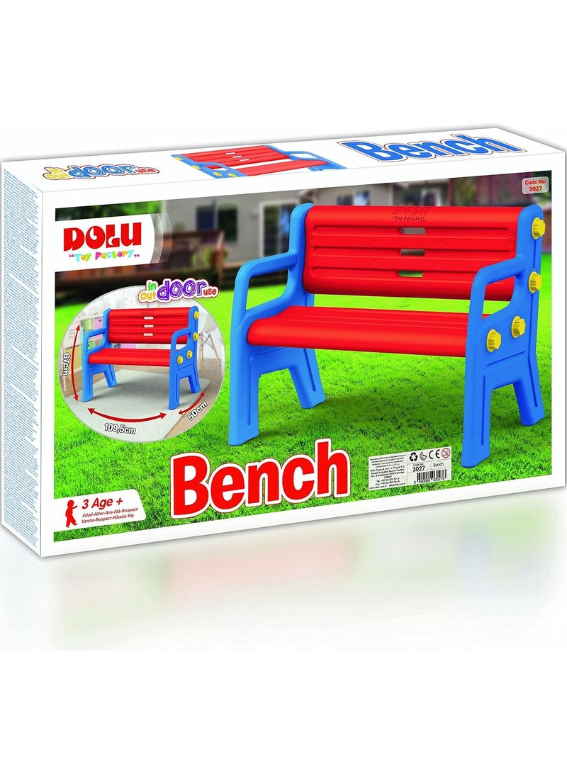 Outdoor Play Bench for Kids, Made from Weather-Resistant Materials, Perfect for Gardens and Outdoor Spaces - ( Red & Blue )  - Image 5