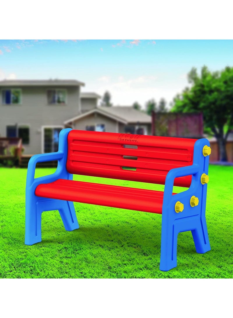 Outdoor Play Bench for Kids, Made from Weather-Resistant Materials, Perfect for Gardens and Outdoor Spaces - ( Red & Blue )  - Image 2