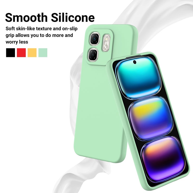 BURAQ Case Cover For Infinix Hot 50i Solid Color Liquid Silicone Dropproof Full Coverage Phone Case(Green) - Image 3