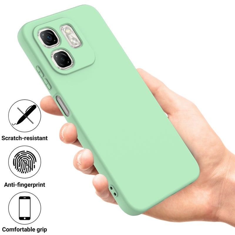 BURAQ Case Cover For Infinix Hot 50i Solid Color Liquid Silicone Dropproof Full Coverage Phone Case(Green) - Image 2