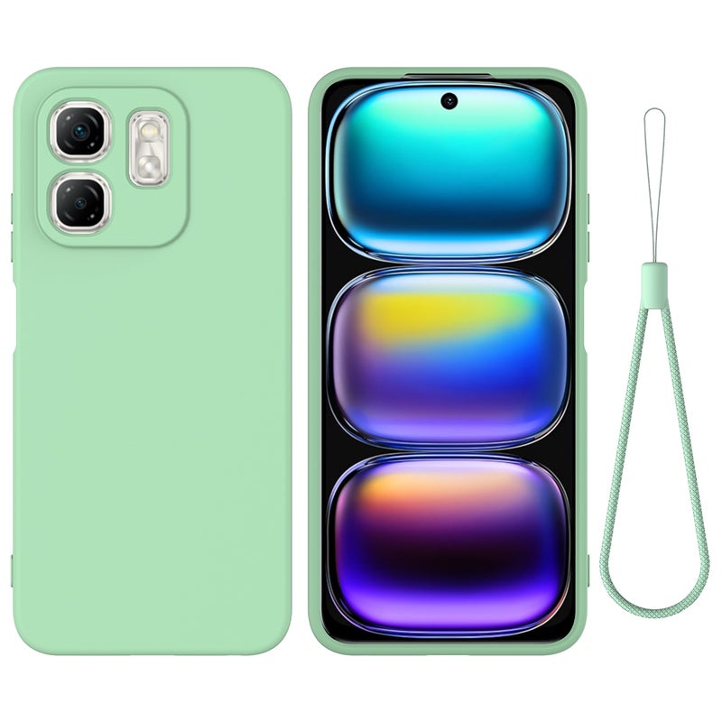 BURAQ Case Cover For Infinix Hot 50i Solid Color Liquid Silicone Dropproof Full Coverage Phone Case(Green) - Image 1