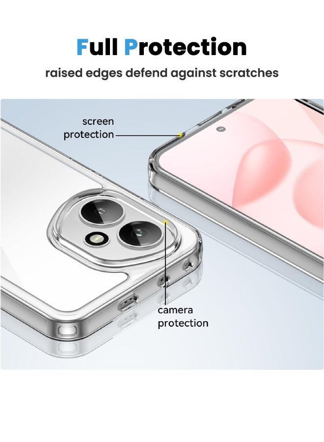 SPFYEAH [2-in-1] Honor 400 Case with HD Tempered Glass Screen Protector, [Anti Drop][Anti Scratch][Anti Slip][Anti Fingerprint] Clear Acrylic Hard Case Cover for Honor 400 5G 6.55 inch, Clear - Image 4