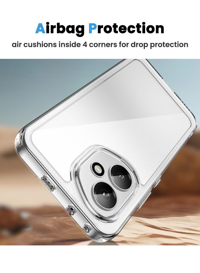 SPFYEAH [2-in-1] Honor 400 Case with HD Tempered Glass Screen Protector, [Anti Drop][Anti Scratch][Anti Slip][Anti Fingerprint] Clear Acrylic Hard Case Cover for Honor 400 5G 6.55 inch, Clear - Image 5