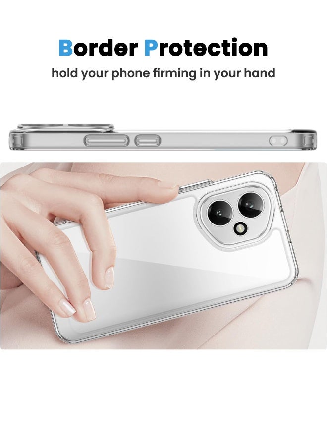 SPFYEAH [2-in-1] Honor 400 Case with HD Tempered Glass Screen Protector, [Anti Drop][Anti Scratch][Anti Slip][Anti Fingerprint] Clear Acrylic Hard Case Cover for Honor 400 5G 6.55 inch, Clear - Image 3