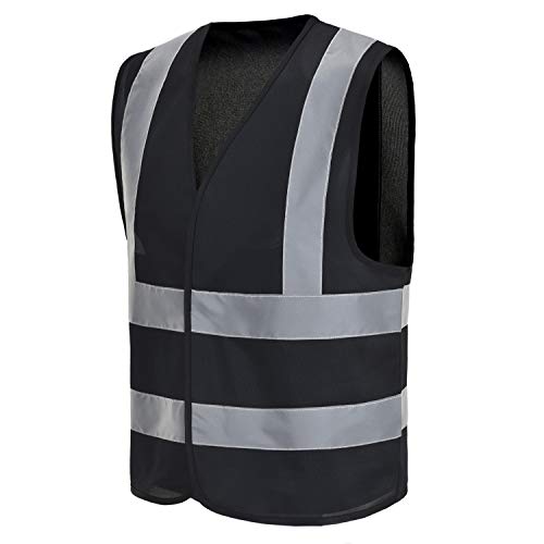 AYKRM high visibility black vest (XS-8XL) (Medium, Black) - Image 3