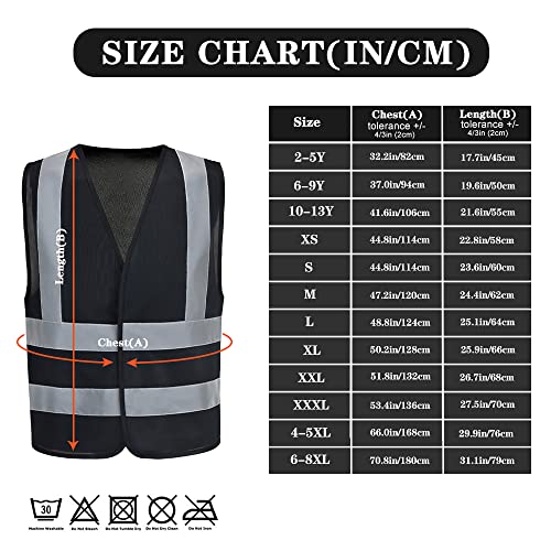 AYKRM high visibility black vest (XS-8XL) (Medium, Black) - Image 5