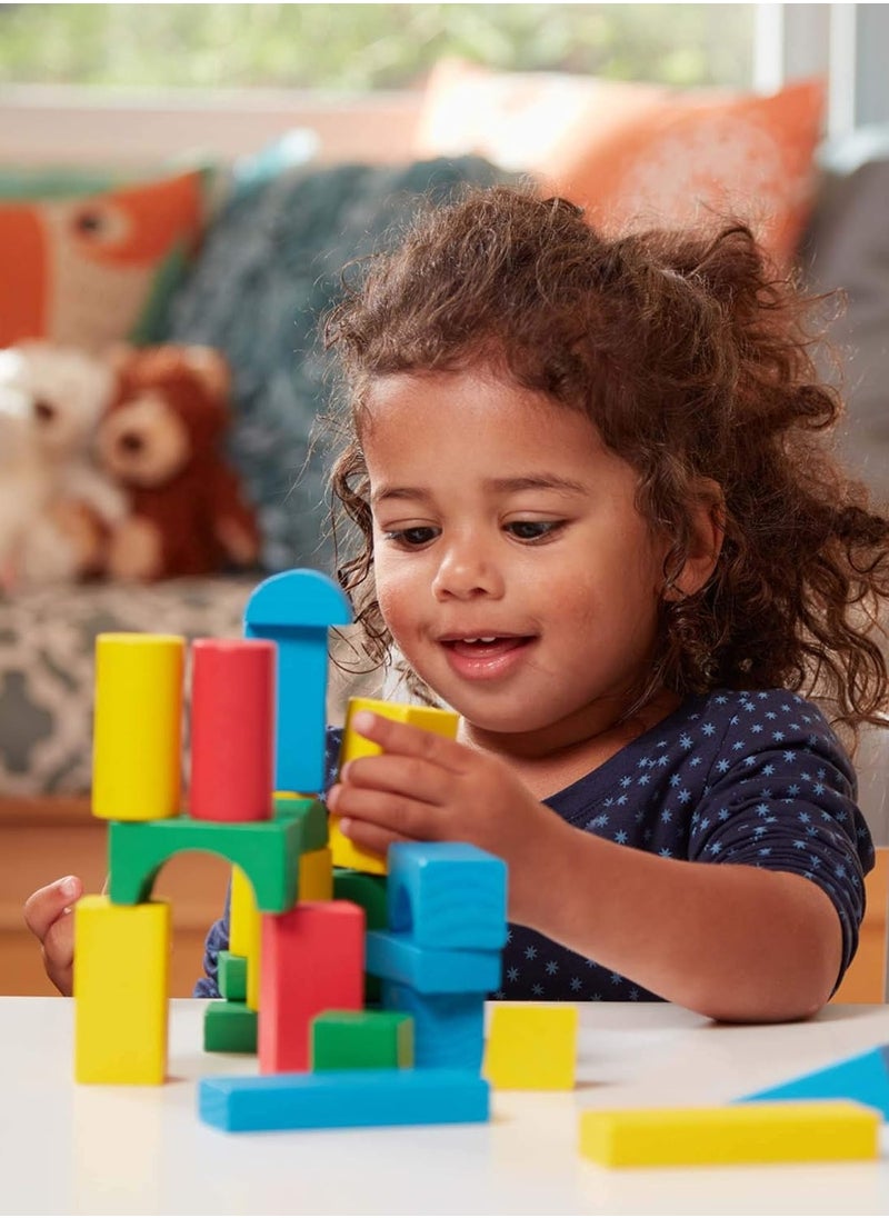 null - Wooden Building Blocks Set - 100 In 4 Colors And 9 Shapes - Image 1