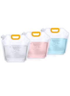 Meetion 5L 3-pack Folding Water Container, Freezable, BPA Free Plastic Water Carrier Tank, Outdoor Folding Water Bag for Sport Camping Riding Mountaineer Backoacking, Food Grade  - Image 1