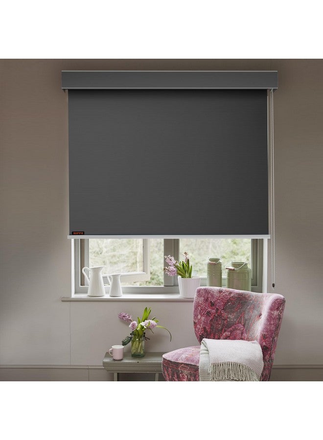 HIPPO 100% Blackout Roller Blinds for Windows UV Protection, Waterproof, Room Darkening, Corded Roll Up and Down Blinds for Home & Office Customizable (3FTX7FT, Dark-Grey) - Image 1