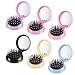MoHern 6 Pcs Mini Hair Brush Compact Travel Hair Brush Portable Travel Brushes for Hair with Makeup Mirror Round Hair Massage Comb for Women Girls 6 Colors - Image 2