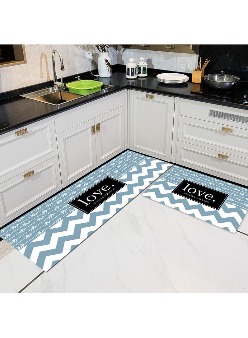 FASHION HOME Set of 2 Kitchen Mats Floor Rug Home Decor Accessories Non Skid Washable - Image 1