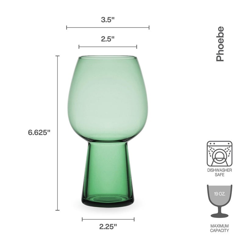 Mikasa Phoebe Goblet Beverage Glass, Set of 4, Sage - Image 3