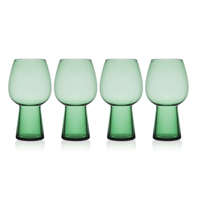 Mikasa Phoebe Goblet Beverage Glass, Set of 4, Sage - Image 1