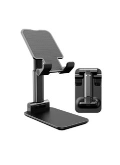 Cell Phone Stand, Angle Height Adjustable Cell Phone Stand for Desk, Foldable Cell Phone Holder, Cradle, Dock, Tablet Stand, Case Friendly Compatible with All Mobile Phone/iPad/Kindle/Tablet Black