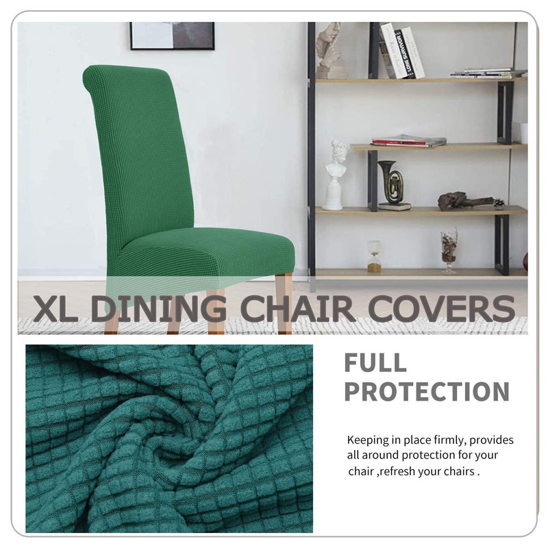 Deisy Dee Stretch XL/Oversized Soft Spandex Extra Large Dining Room Chair Covers for Kitchen Dining Removable Washable Chair Protectors Slipcovers (Dark Green  4) - Image 5