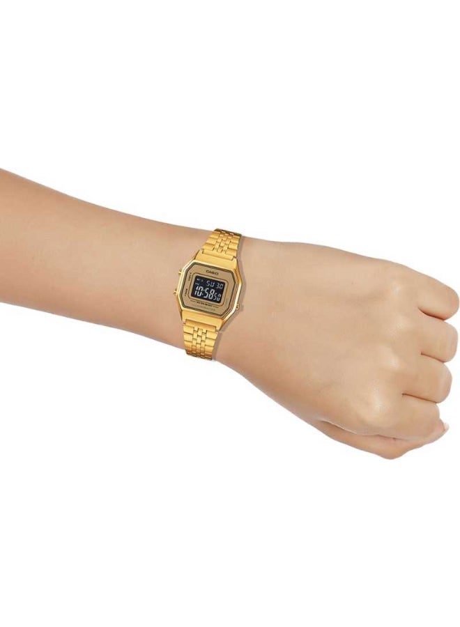 CASIO Women Stainless Steel Digital Wrist Watch LA680WGA-9BDF - 28 mm - Gold - Image 5