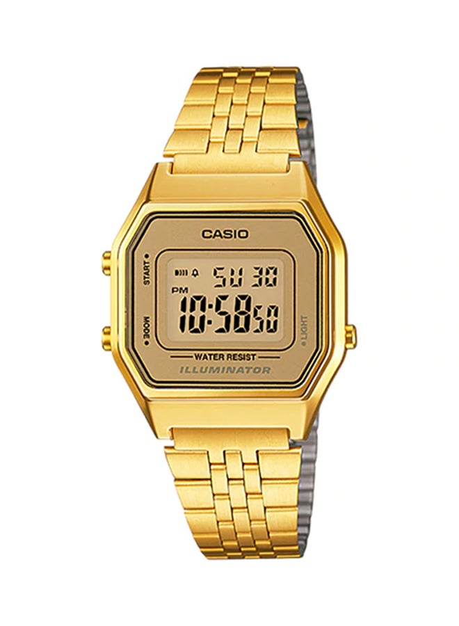 CASIO Women Stainless Steel Digital Wrist Watch LA680WGA-9BDF - 28 mm - Gold - Image 1