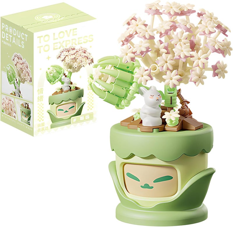 TOYS LAND Mini Building Blocks 160 PCS of Creative Flower Toy Building Set, Artificial Plant Flowers Building Blocks Kit for Home & Office Decoration, Birthday Gift for Kids Boys Girls (Jade Peary) - Image 1