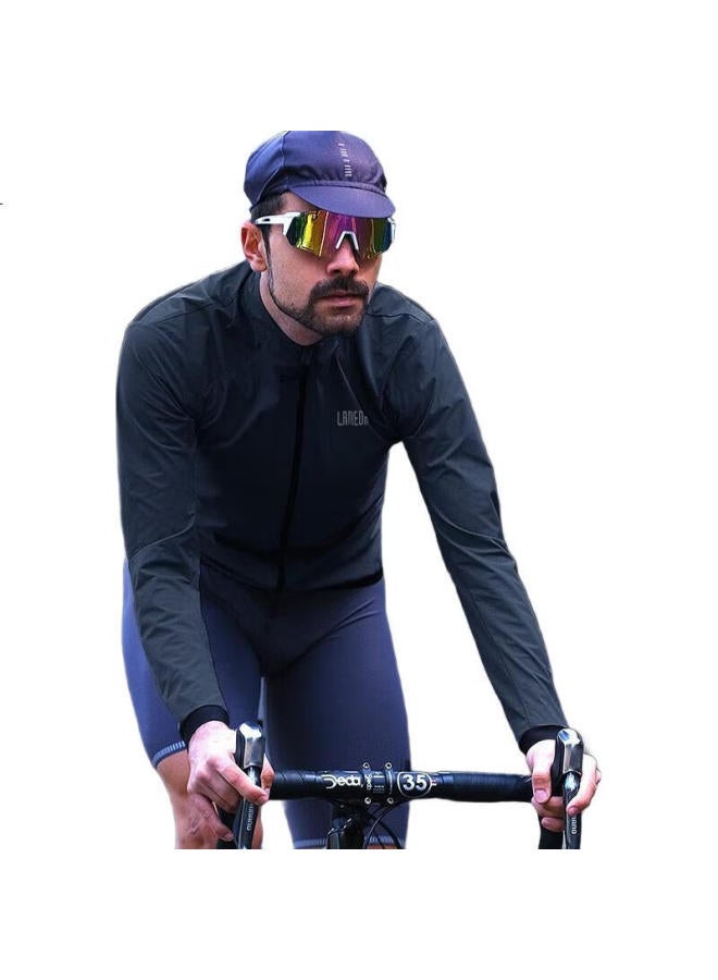 Lampada Windbreaker For Men And Women, Windproof Cycling Jacket, Road Bike Outerwear, Single Bicycle Coat, Smog Blue, L - Image 2