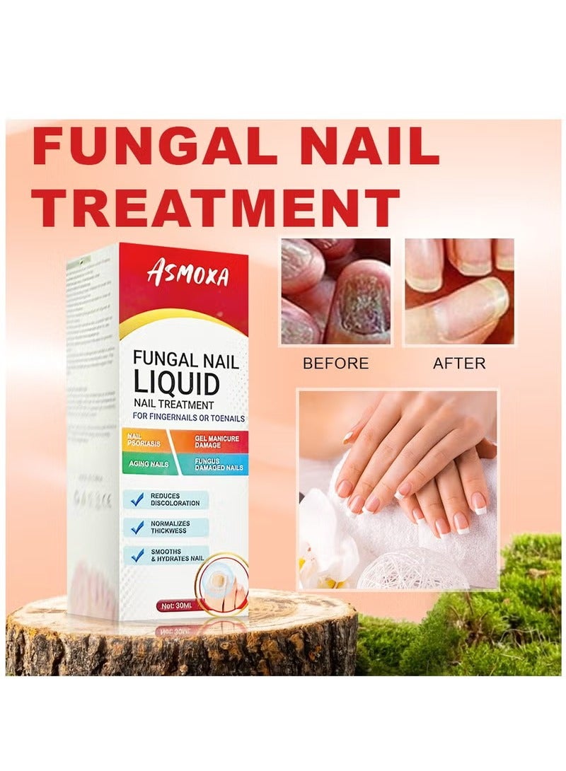 أسموكسا علاج فطريات الأظافر السائل لعلاج فطريات الأظافر لأظافر القدمين واليدين تجديد فطريات الأظافر مضاد للفطريات إصلاح الأظافر ينعم ويرطب الأظافر يقلل من تغير اللون 30 مل - Image 2