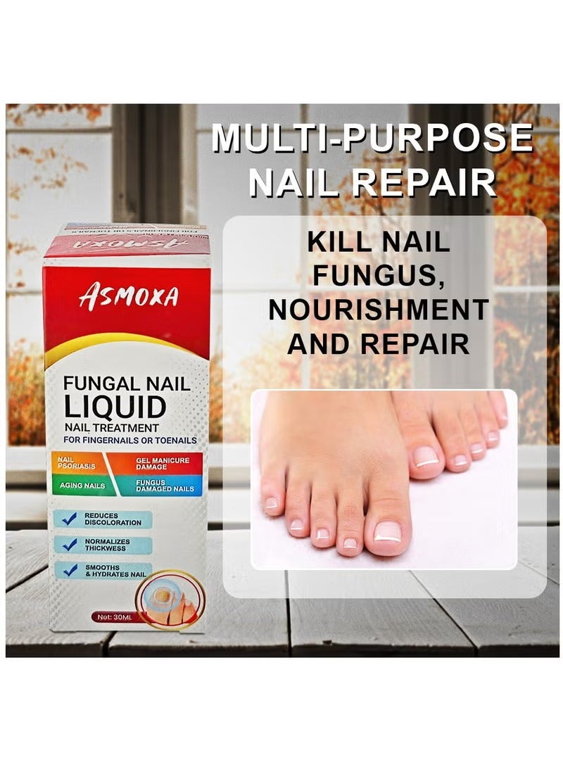 أسموكسا علاج فطريات الأظافر السائل لعلاج فطريات الأظافر لأظافر القدمين واليدين تجديد فطريات الأظافر مضاد للفطريات إصلاح الأظافر ينعم ويرطب الأظافر يقلل من تغير اللون 30 مل - Image 5
