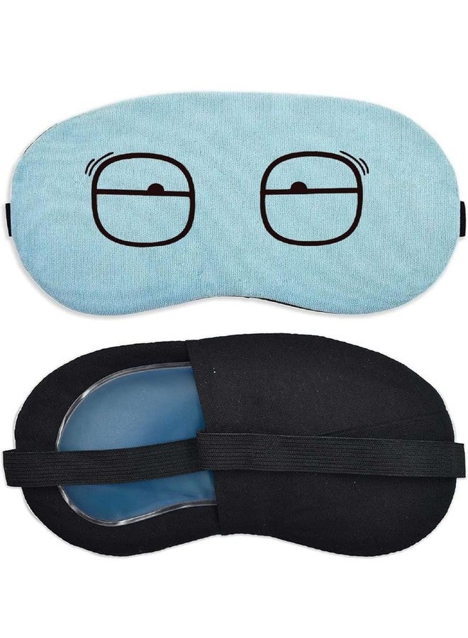 Zenkova Sleep Mask with Cooling Gel – Soft Cotton Eye Cover for Sleeping, Travel, Naps & Relaxation – Reusable Eye Mask with Adjustable Strap for Men, Women & Kids – Light Blue (1 pair Free Ear Plugs. - Image 1