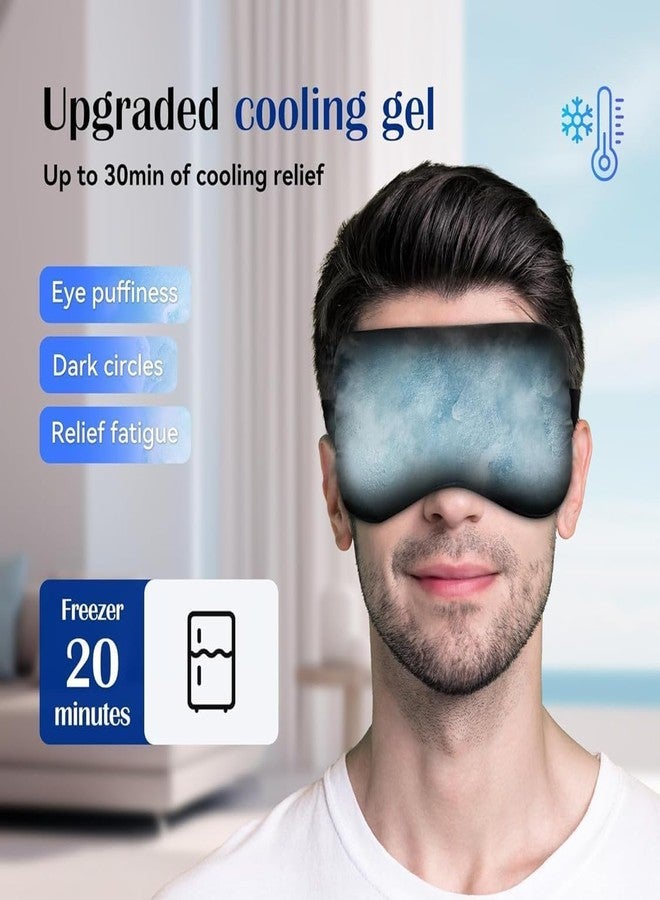 Zenkova Sleep Mask with Cooling Gel – Soft Cotton Eye Cover for Sleeping, Travel, Naps & Relaxation – Reusable Eye Mask with Adjustable Strap for Men, Women & Kids – Light Blue (1 pair Free Ear Plugs. - Image 5
