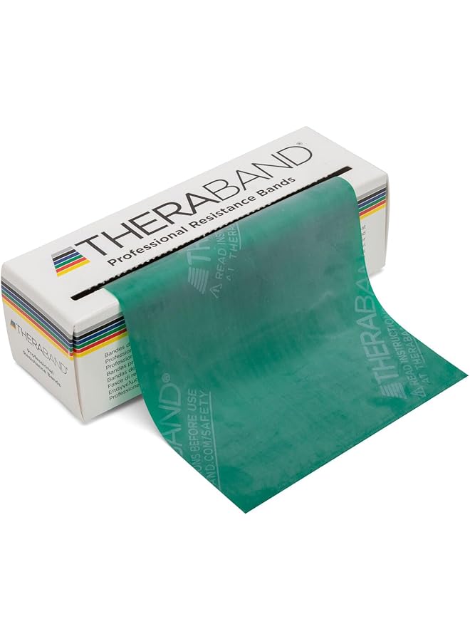 TheraBand Resistance Bands 6 Yard Roll Professional Latex Elastic Band For Upper & Lower Body Core Exercise Physical Therapy Pilates Home Workouts Rehab Green Heavy Intermediate Level 1
