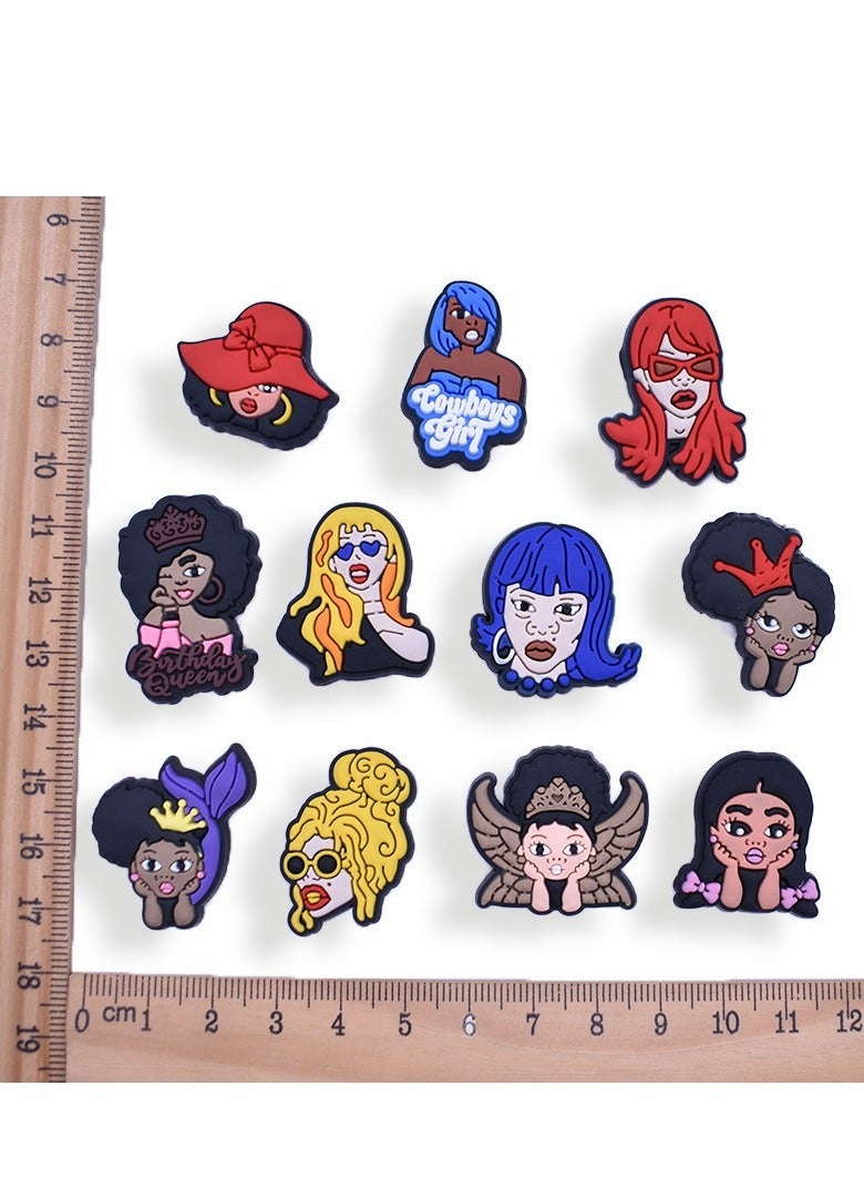 Excefore Shoes Decorations Charms for Girls Boys, 12 Pcs Vibrant Color & Rich Theme, Cute PVC Croc Accessories Charms for Kids Teens ClogSummer Birthday Party Gift - Image 3