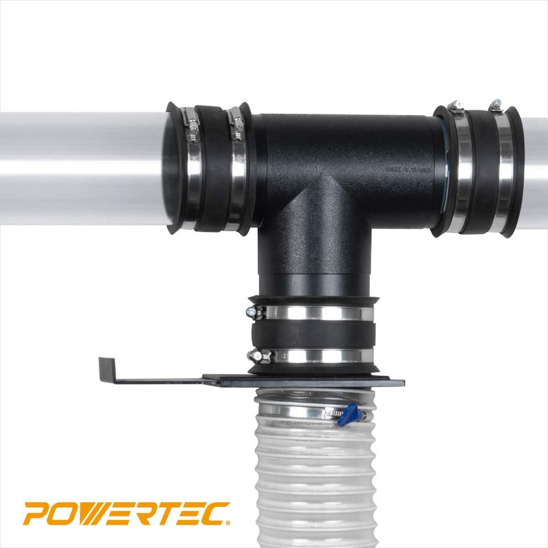POWERTEC POWERTEC 70107 4-Inch T-Fitting (Plastic) for Dust Collection Hose  - Image 2