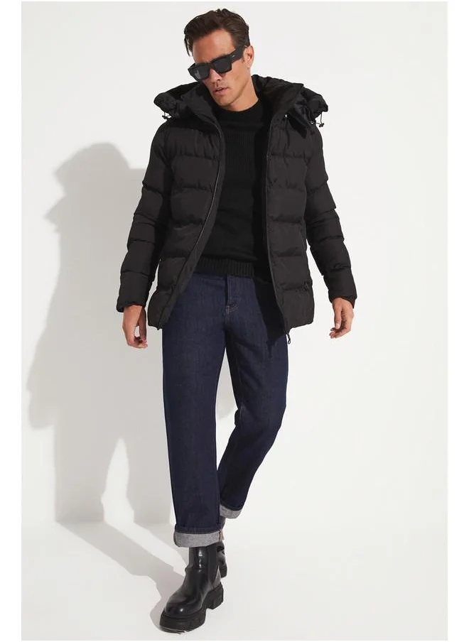 JUNE June Men Fiber Filled Coat Black