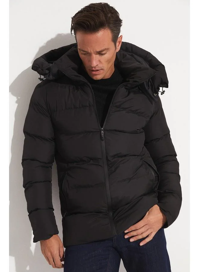 JUNE June Men Fiber Filled Coat Black
