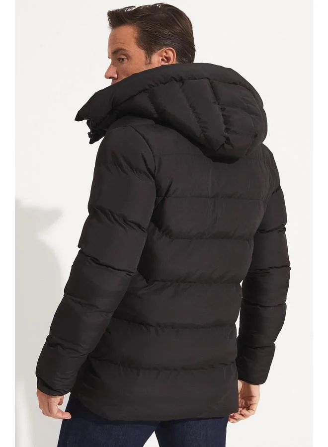 JUNE June Men Fiber Filled Coat Black