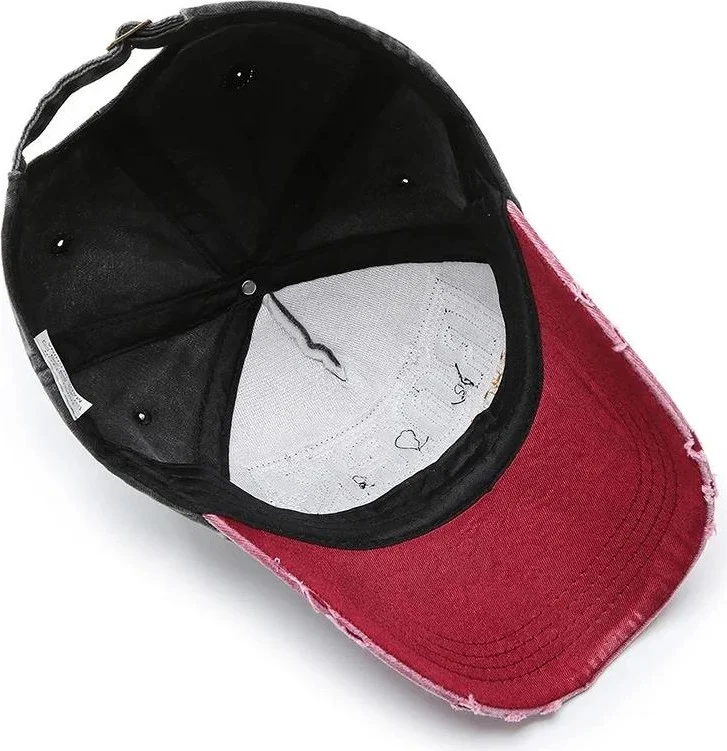 Valkyrie Rock Vintage Trucker Hat Unisex Metal Buckle Adjustable Vintage Black Red