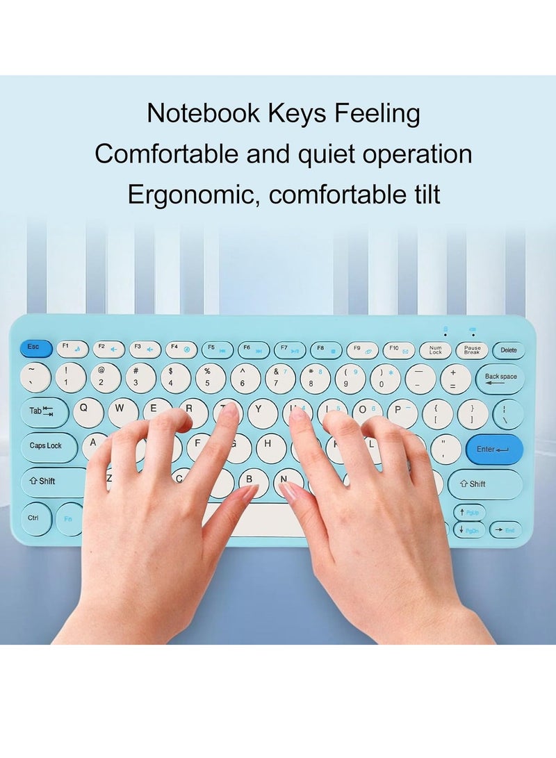 Fashion HK09 Mini Wireless Keyboard Mouse Set, 2.4G Office Combo, (AR/ENG) Slim Retro Round Keypad with Mute Design for Laptops/Windows/IOS  - Image 3