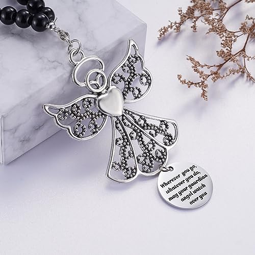 Ralukiia Angel Car Charm, Wherever You Go Whatever You Do May Your Guardian Angel Watch Over You, Rear View Mirror Car Charm, Car Mirror Hanger, New Driver Guardian Angel Gift for Grads - Image 4
