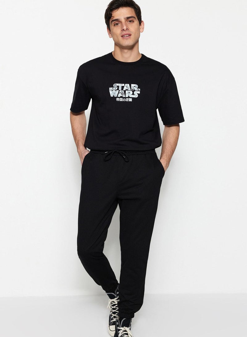 trendyol Black Regular Cut Elastic Cuff Sweatpants - Image 4