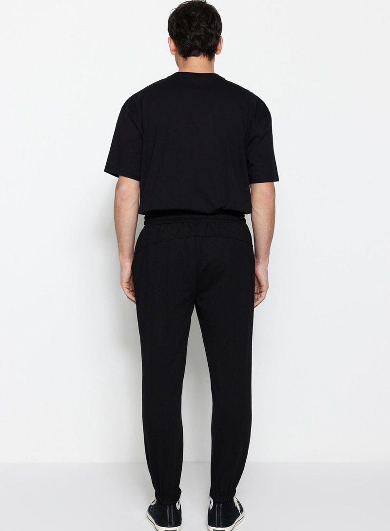 trendyol Black Regular Cut Elastic Cuff Sweatpants - Image 5