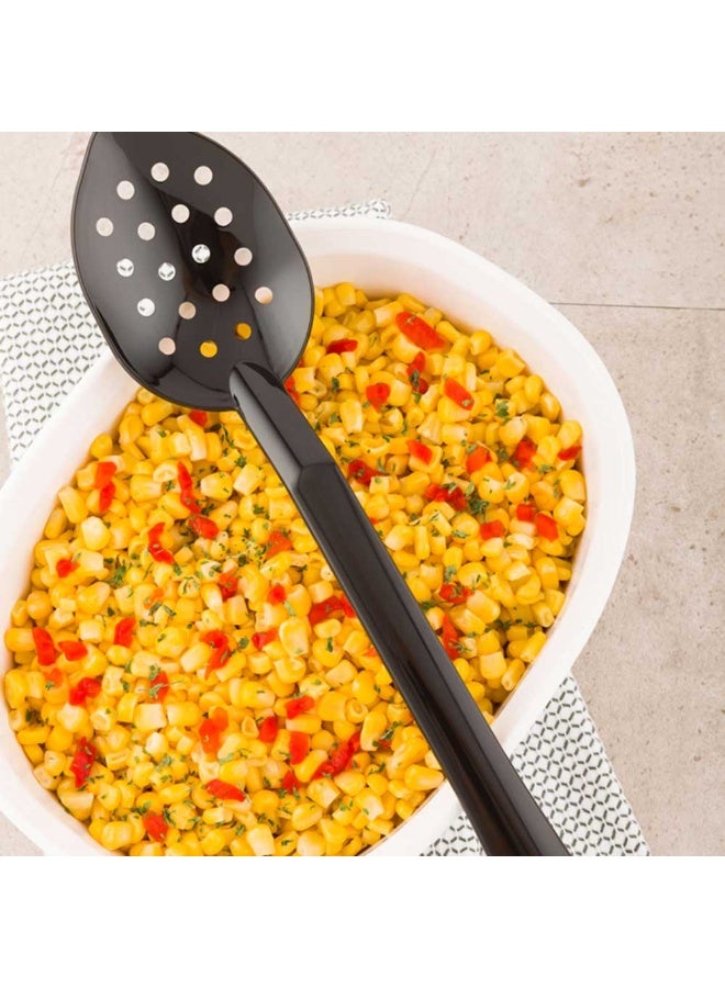 Restaurantware 13 Inch Serving Spoon, 1 Perforated Catering Spoon - Polished, Dishwasher-Safe, Black Plastic Buffet Spoon, Reusable, Serving Utensil For Parties, Catering, Banquets, or Homes - Image 3